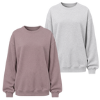 2-Pack Women's Oversized Crewneck Pullover Sweatshirt Top
