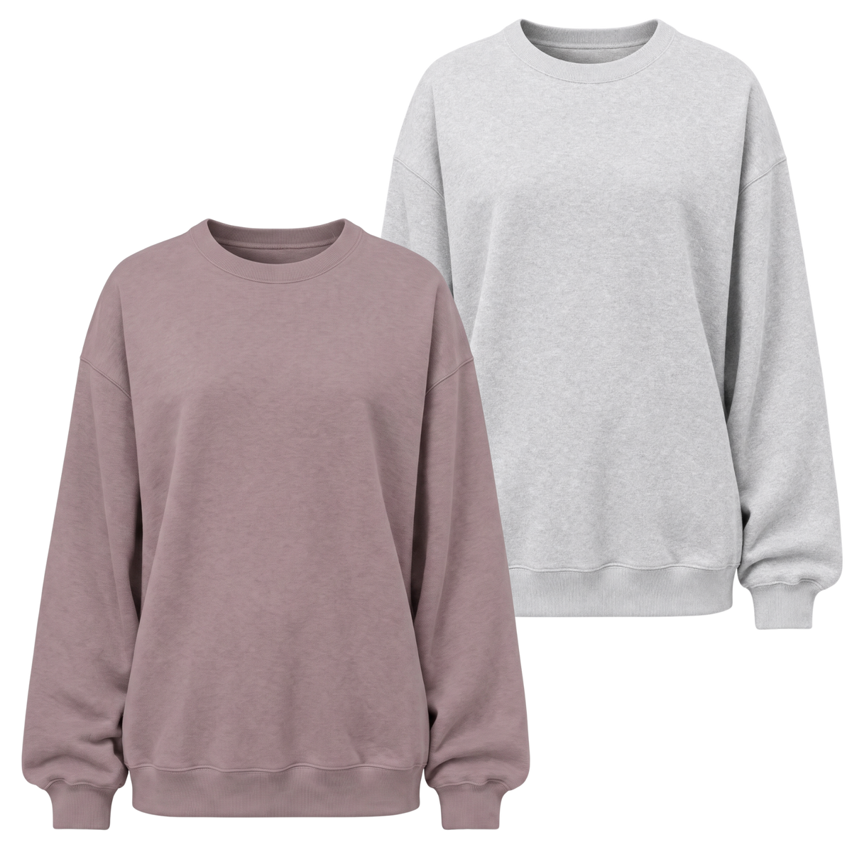 2-Pack Women's Oversized Crewneck Pullover Sweatshirt Top