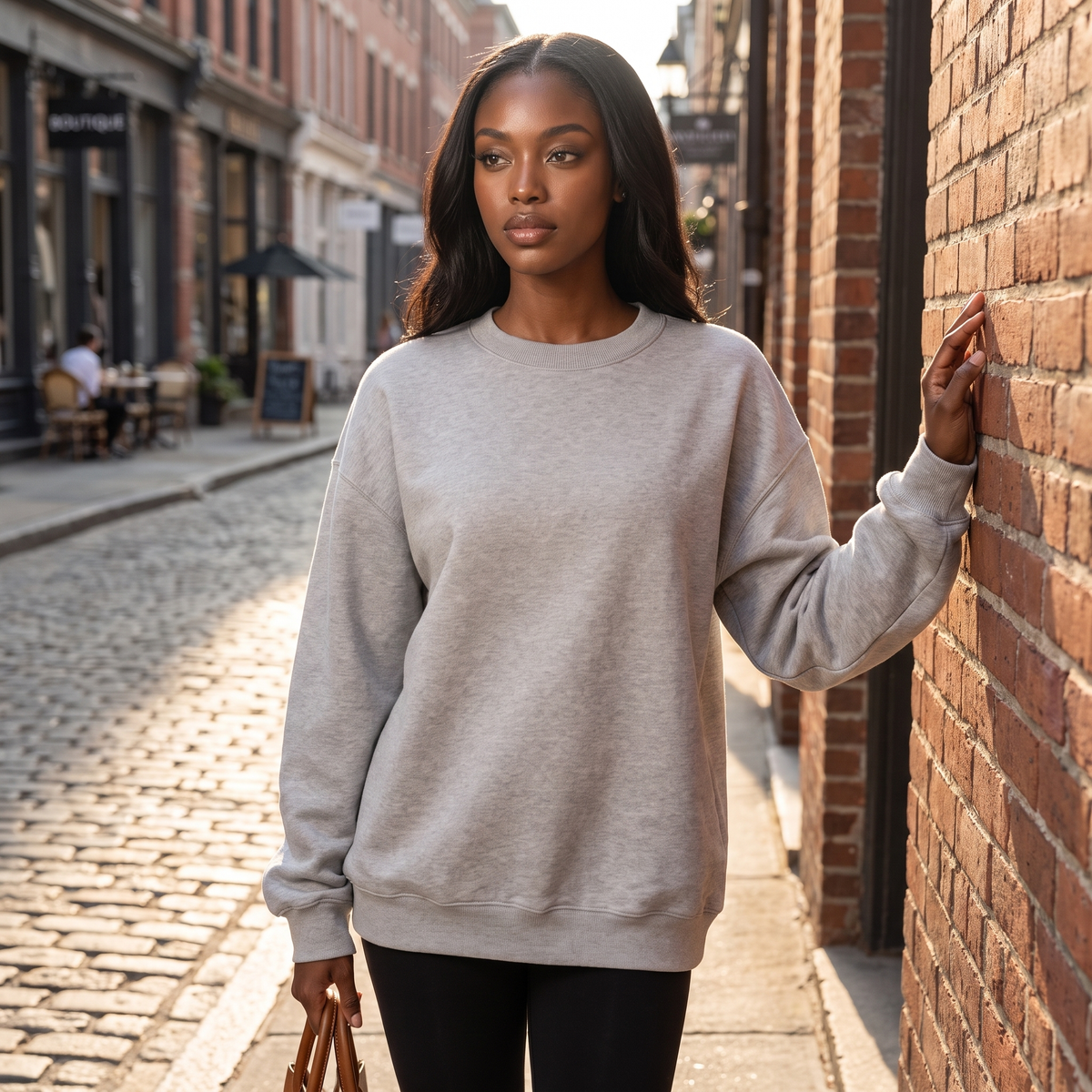 2-Pack Women's Oversized Crewneck Pullover Sweatshirt Top