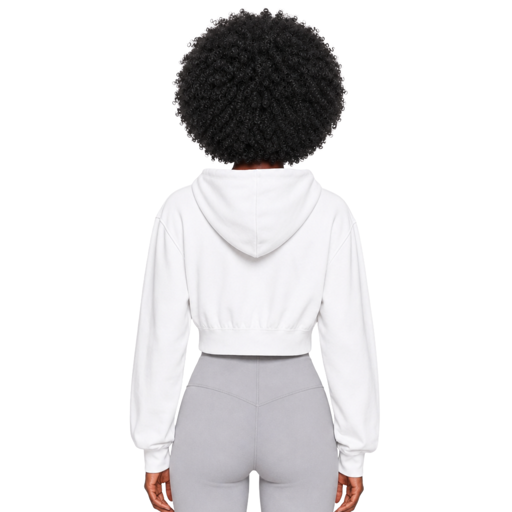 Women's Cropped Hooded Zip-Up Nylon Running Sports Jacket