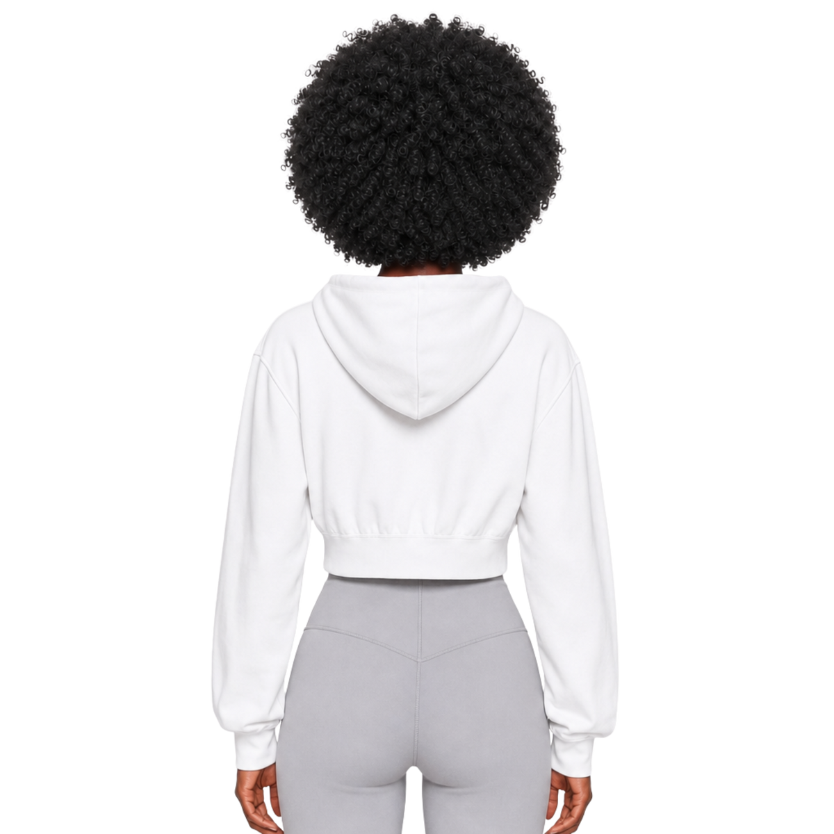 Women's Cropped Hooded Zip-Up Nylon Running Sports Jacket