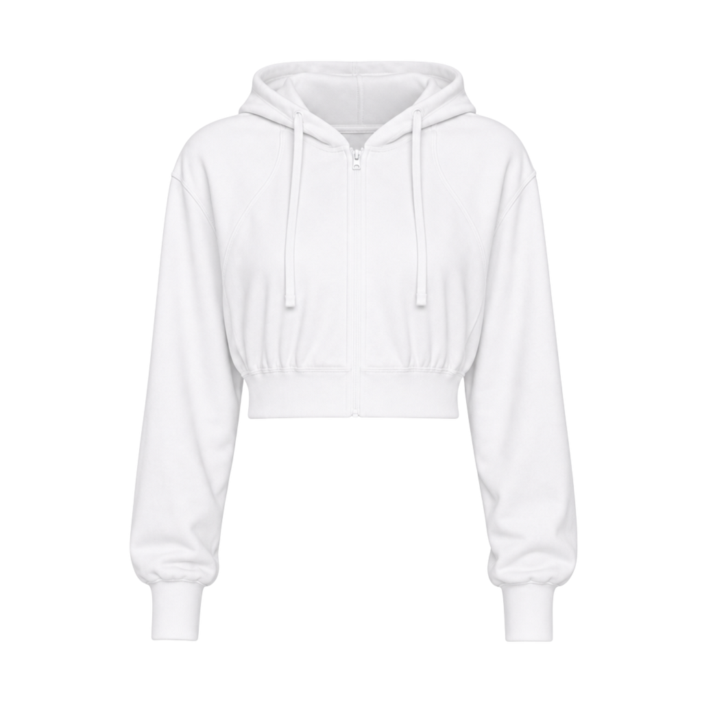 Women's Cropped Hooded Zip-Up Nylon Running Sports Jacket