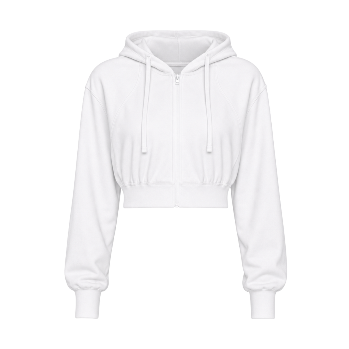 Women's Cropped Hooded Zip-Up Nylon Running Sports Jacket
