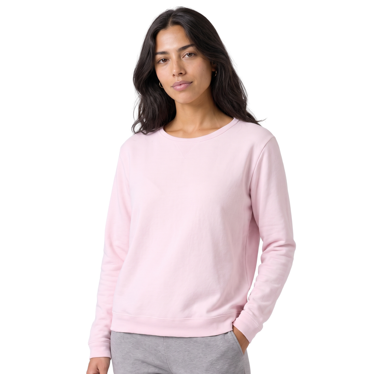 Women's Fleece Crewneck Pullover Sweatshirt Long Sleeves