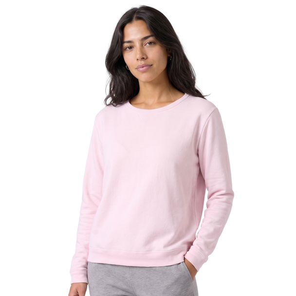 Women's Fleece Crewneck Pullover Sweatshirt Long Sleeves