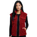 Women's Fleece Zip Vest with Stand Collar and Pockets