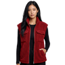 Women's Fleece Zip Vest with Stand Collar and Pockets