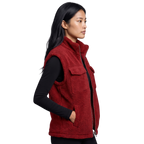 Women's Fleece Zip Vest with Stand Collar and Pockets