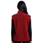 Women's Fleece Zip Vest with Stand Collar and Pockets