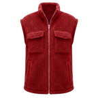 Women's Fleece Zip Vest with Stand Collar and Pockets