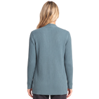 Women's Open Front Ribbed Cardigan with Side Pockets