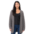 Women's Oversized Cable Knit Open Front Cardigan Sweater