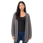 Women's Oversized Cable Knit Open Front Cardigan Sweater