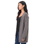 Women's Oversized Cable Knit Open Front Cardigan Sweater
