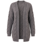 Women's Oversized Cable Knit Open Front Cardigan Sweater