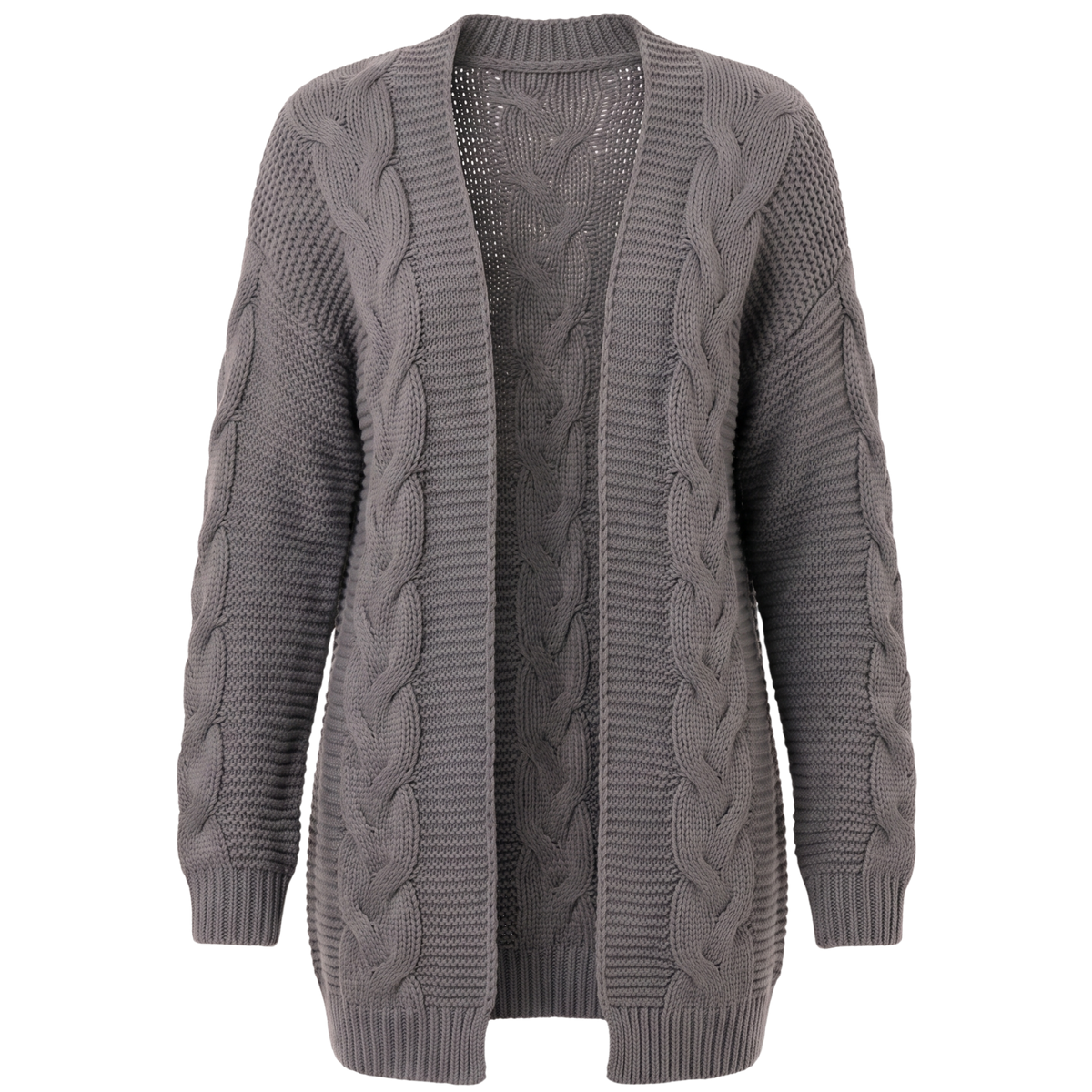 Women's Oversized Cable Knit Open Front Cardigan Sweater