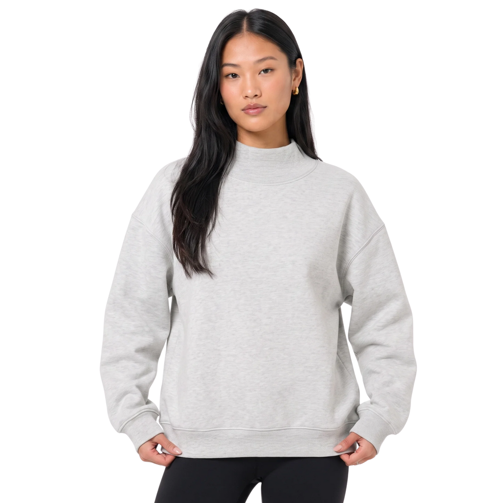 Women's Oversized Mock Neck Pullover Sweatshirt Top