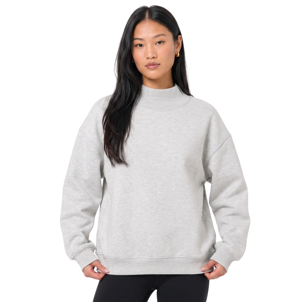 Women's Oversized Mock Neck Pullover Sweatshirt Top