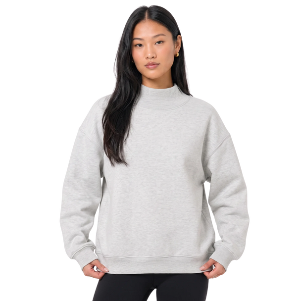Women's Oversized Mock Neck Pullover Sweatshirt Top