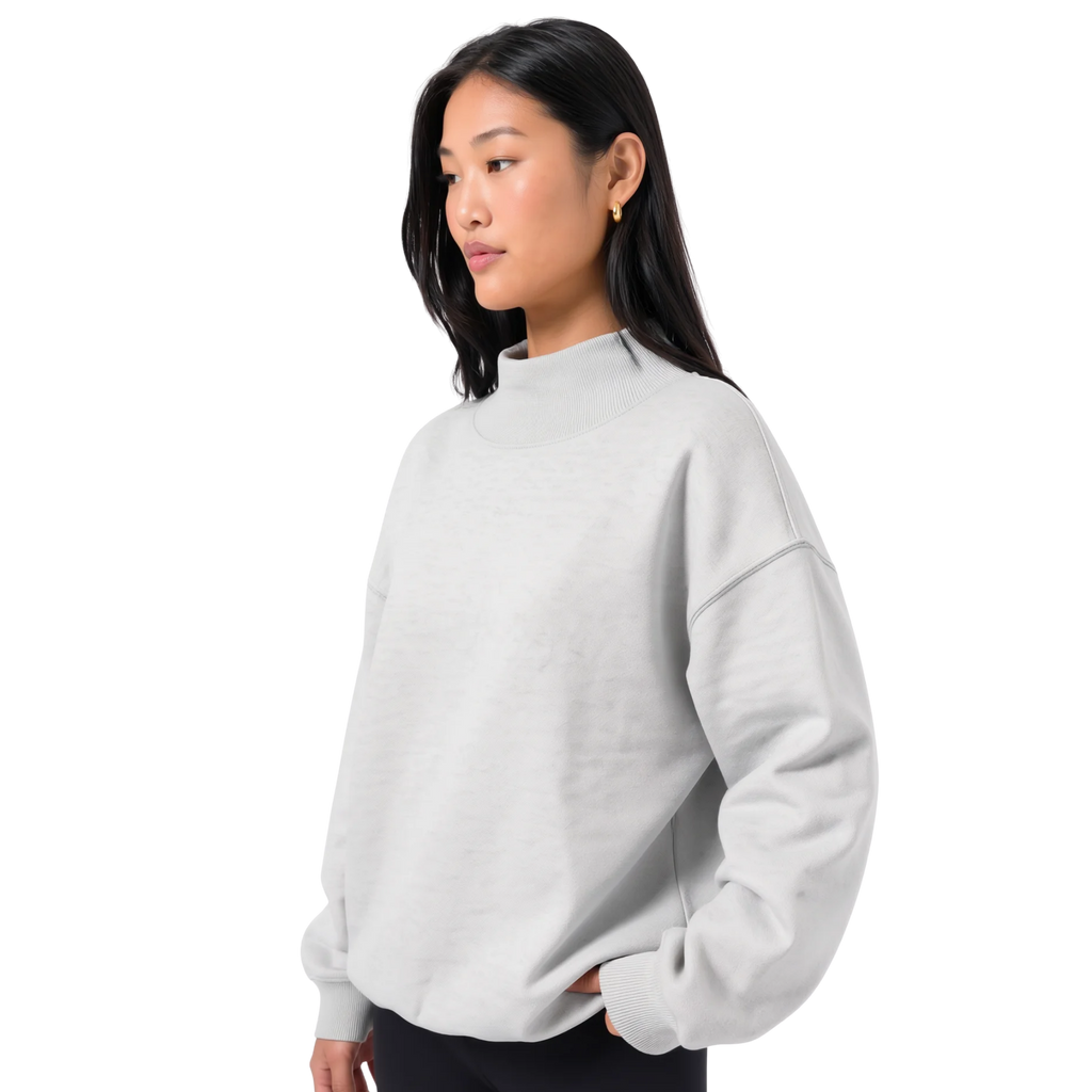 Women's Oversized Mock Neck Pullover Sweatshirt Top