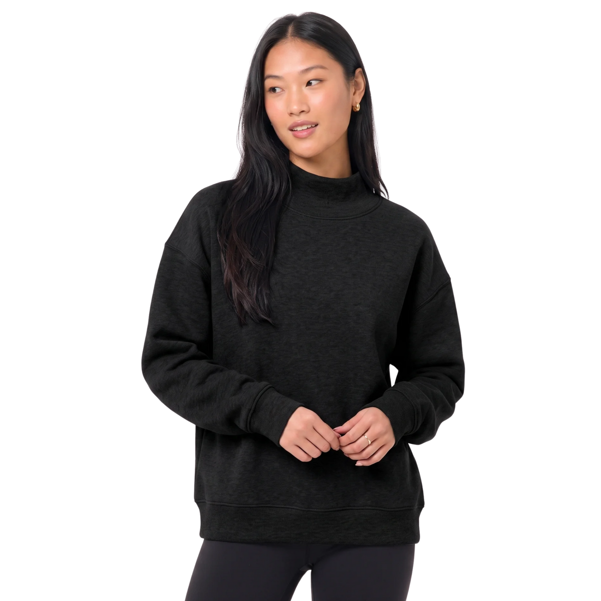 Women's Oversized Mock Neck Pullover Sweatshirt Top