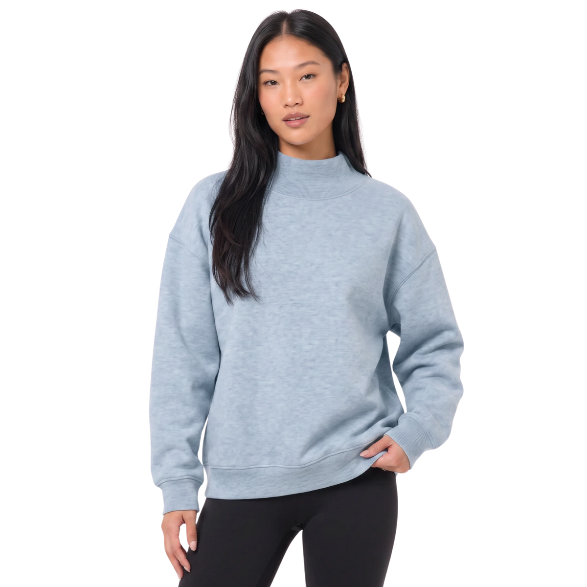 Women's Oversized Mock Neck Pullover Sweatshirt Top