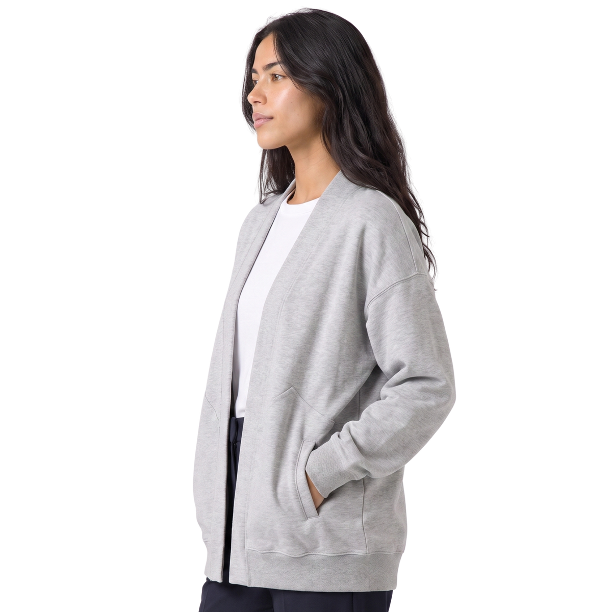 Women’s Oversized Open-Front Sweatshirt Cardigan