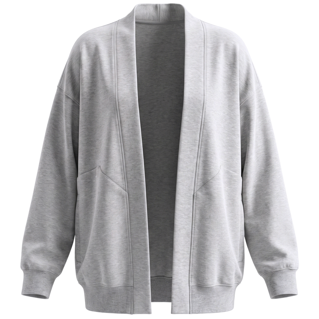 Women’s Oversized Open-Front Sweatshirt Cardigan
