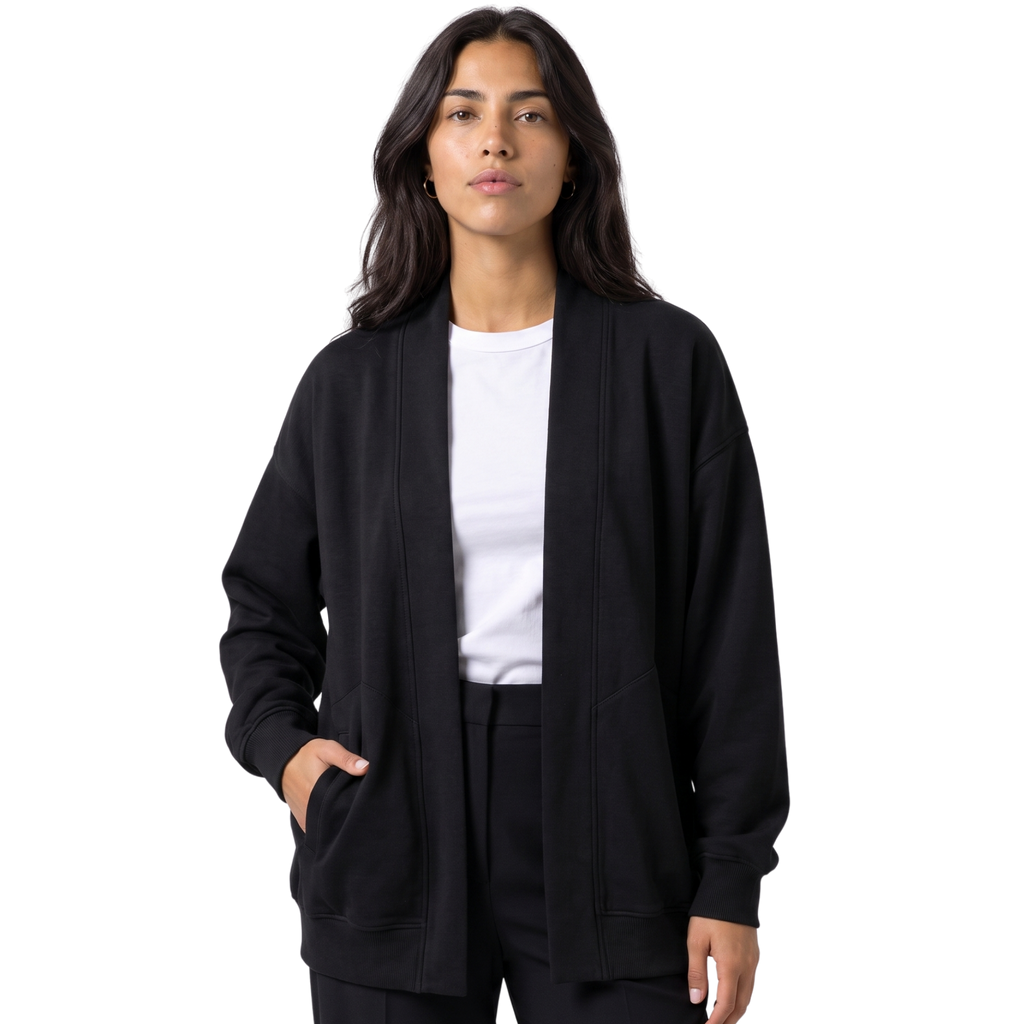Women’s Oversized Open-Front Sweatshirt Cardigan