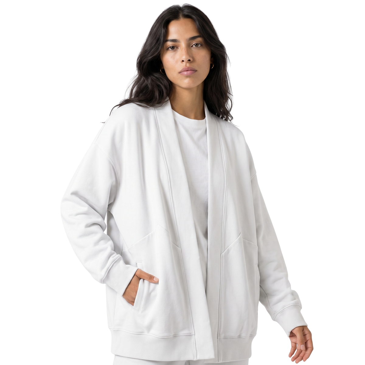 Women’s Oversized Open-Front Sweatshirt Cardigan