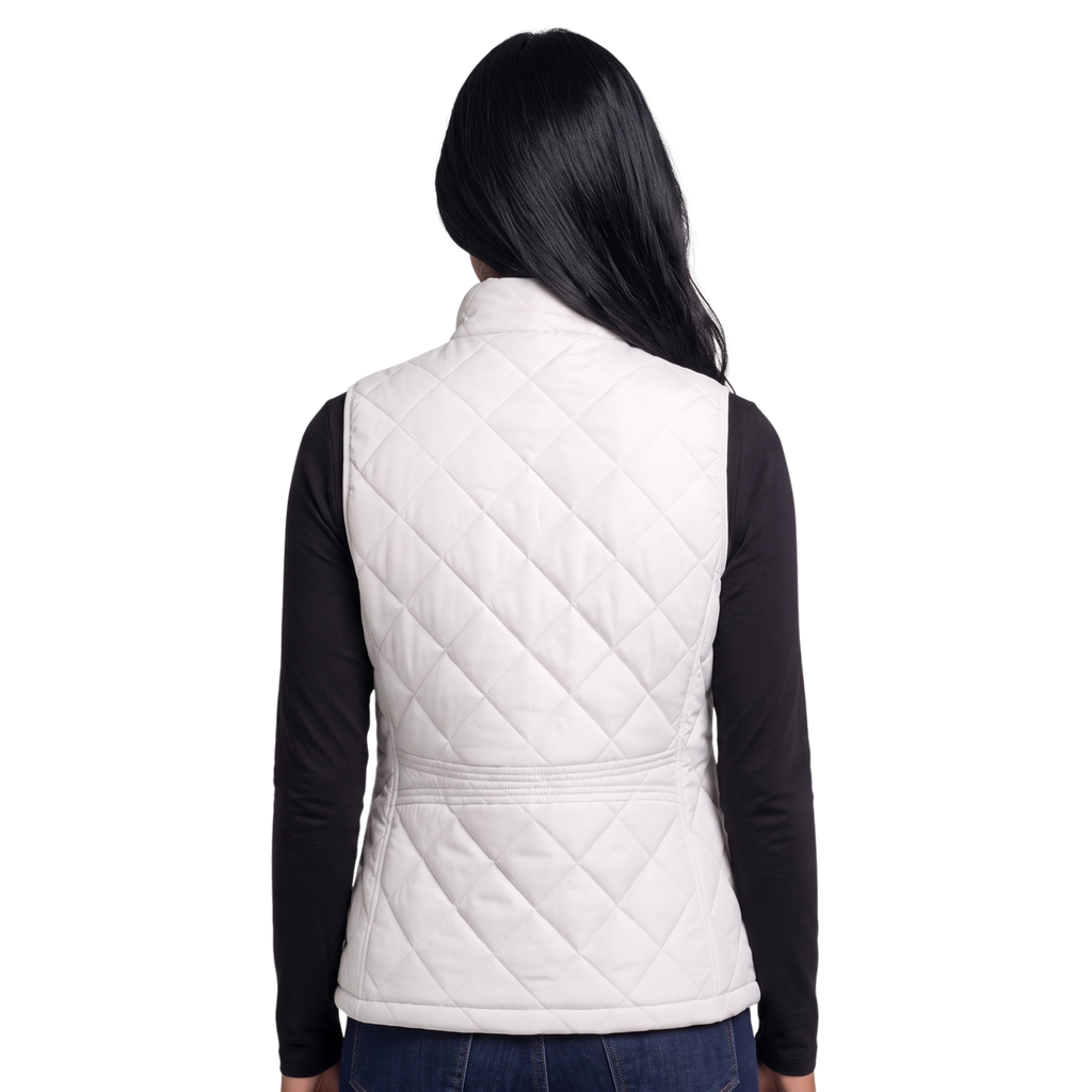 Women's Quilted Sleeveless Puffer Vest with Stand Collar