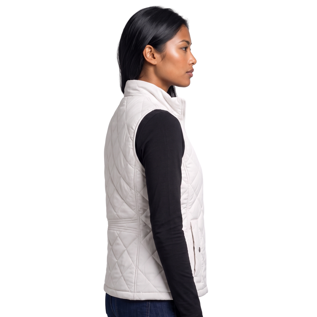 Women's Quilted Sleeveless Puffer Vest with Stand Collar