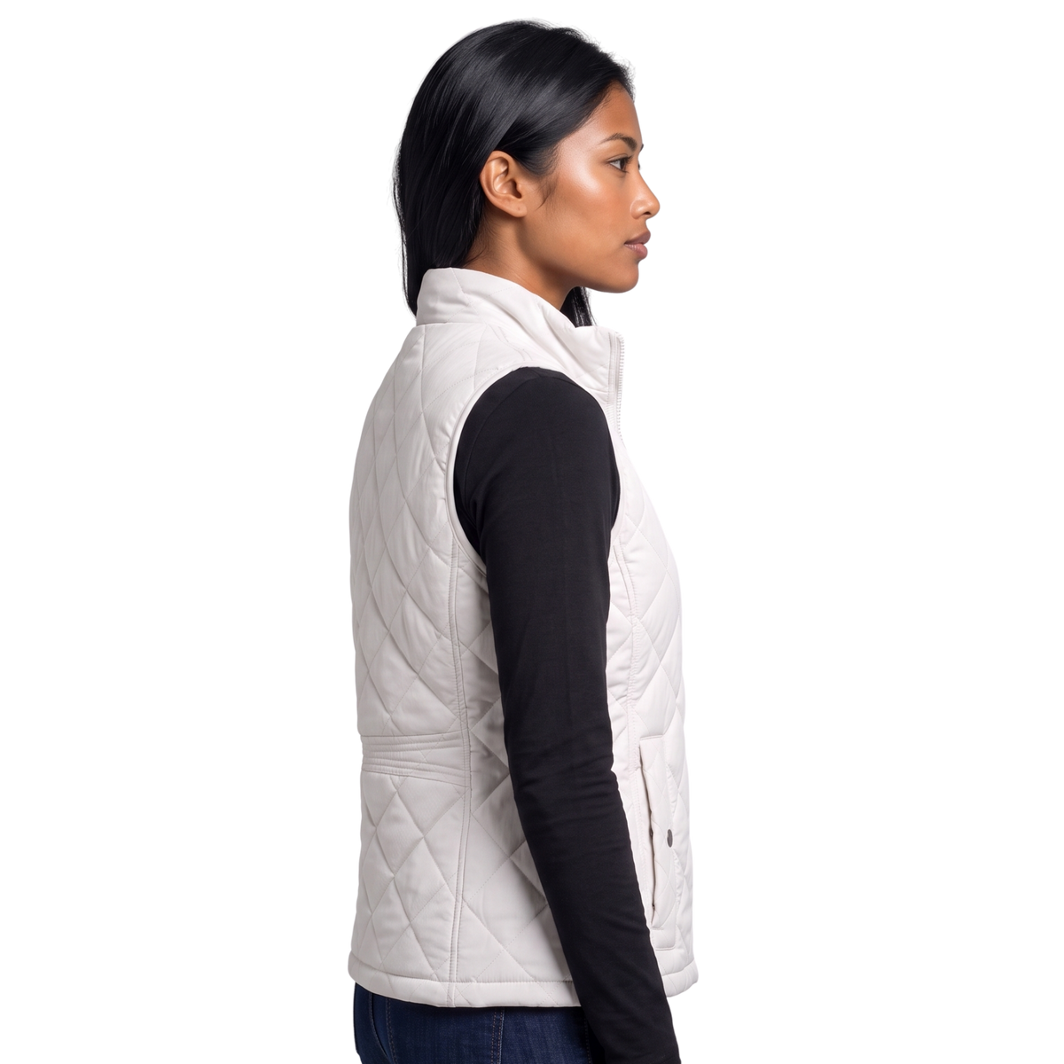 Women's Quilted Sleeveless Puffer Vest with Stand Collar