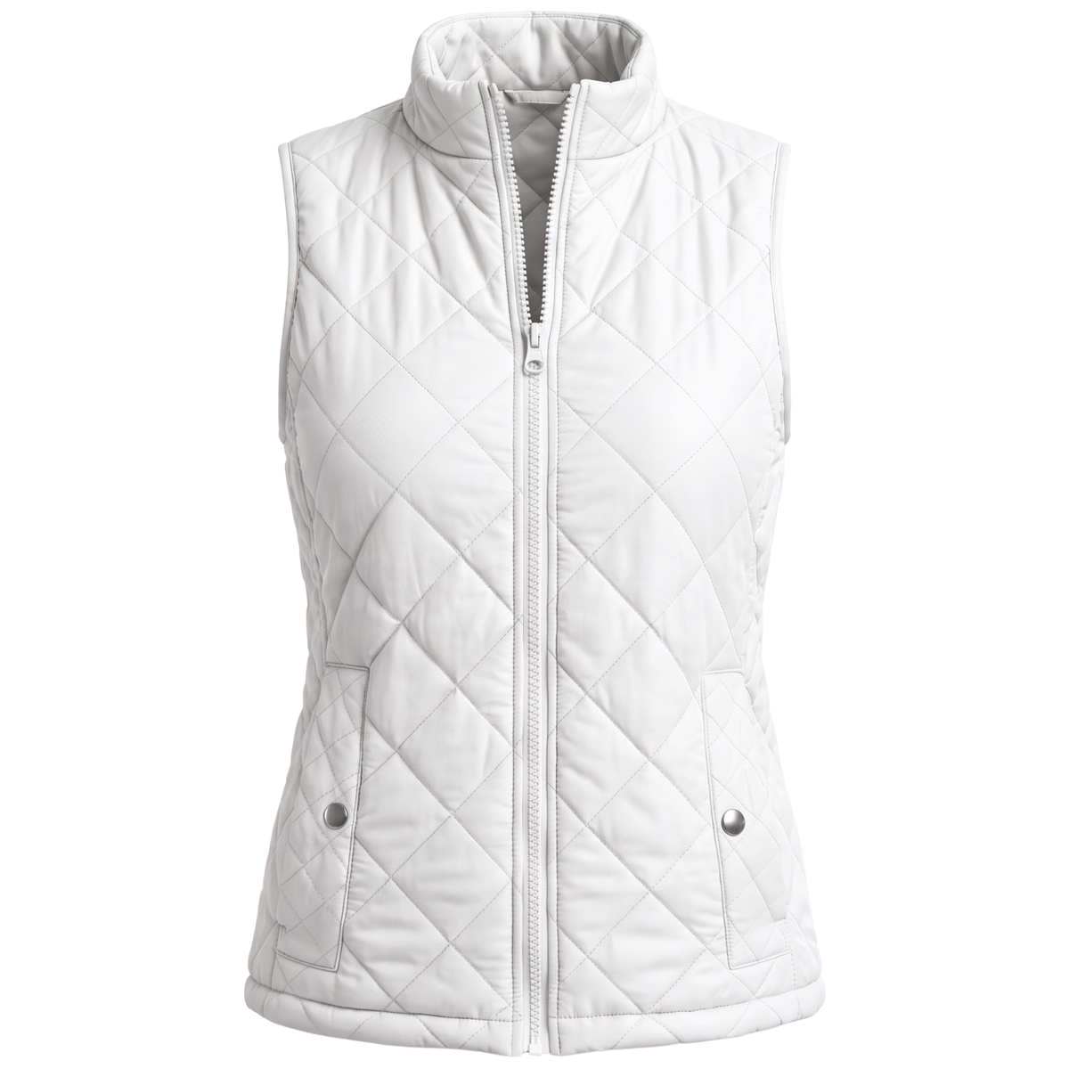 Women's Quilted Sleeveless Puffer Vest with Stand Collar