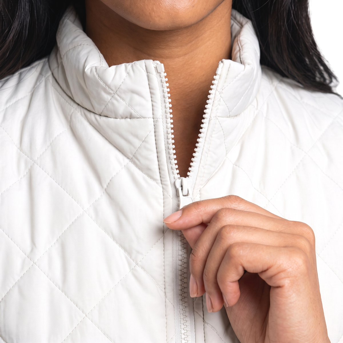 Women's Quilted Sleeveless Puffer Vest with Stand Collar