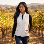 Women's Quilted Sleeveless Puffer Vest with Stand Collar