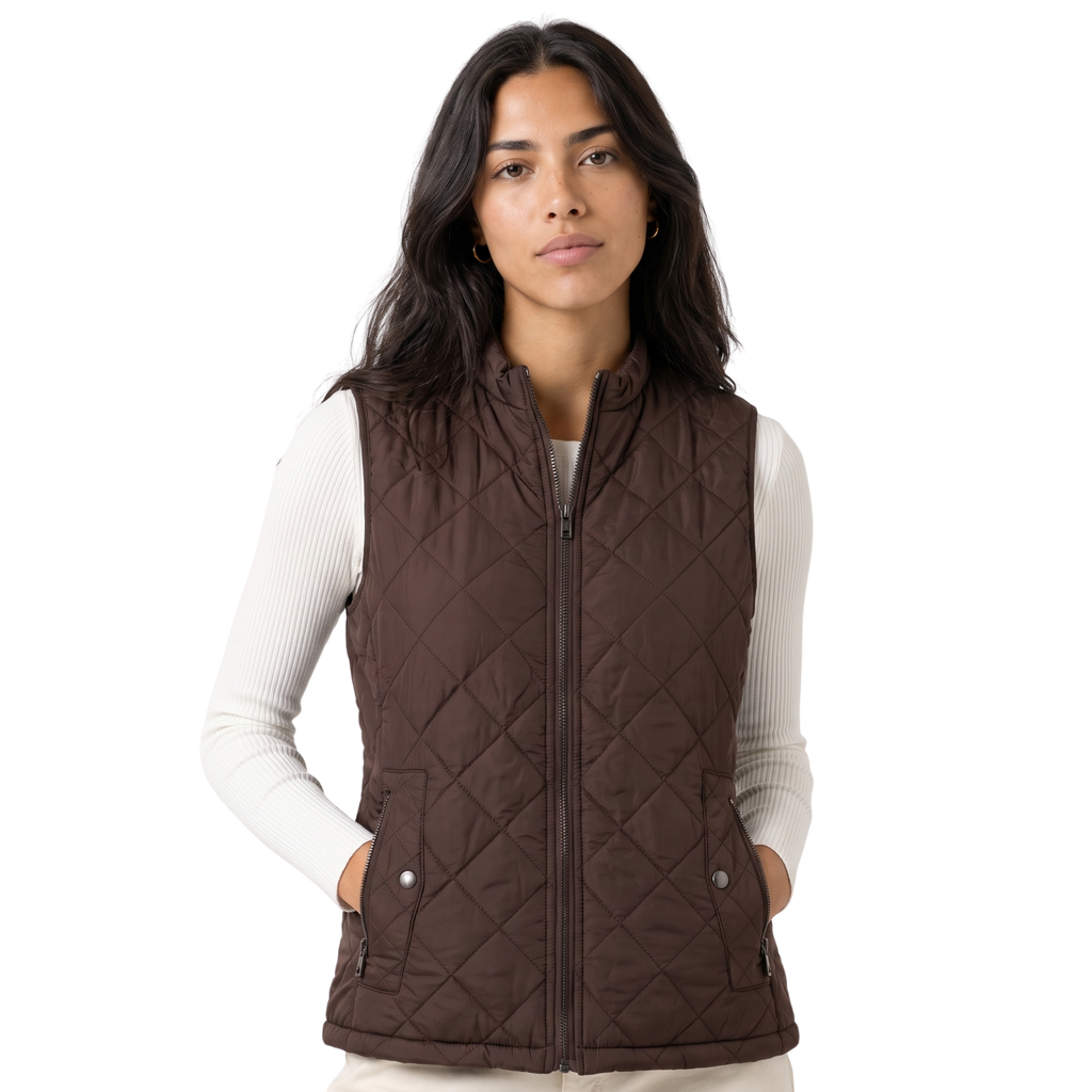 Women’s Quilted Stand-Collar Zip-Up Puffer Vest
