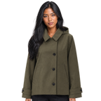 Turn-Down Collar Jacket with Detachable Hood