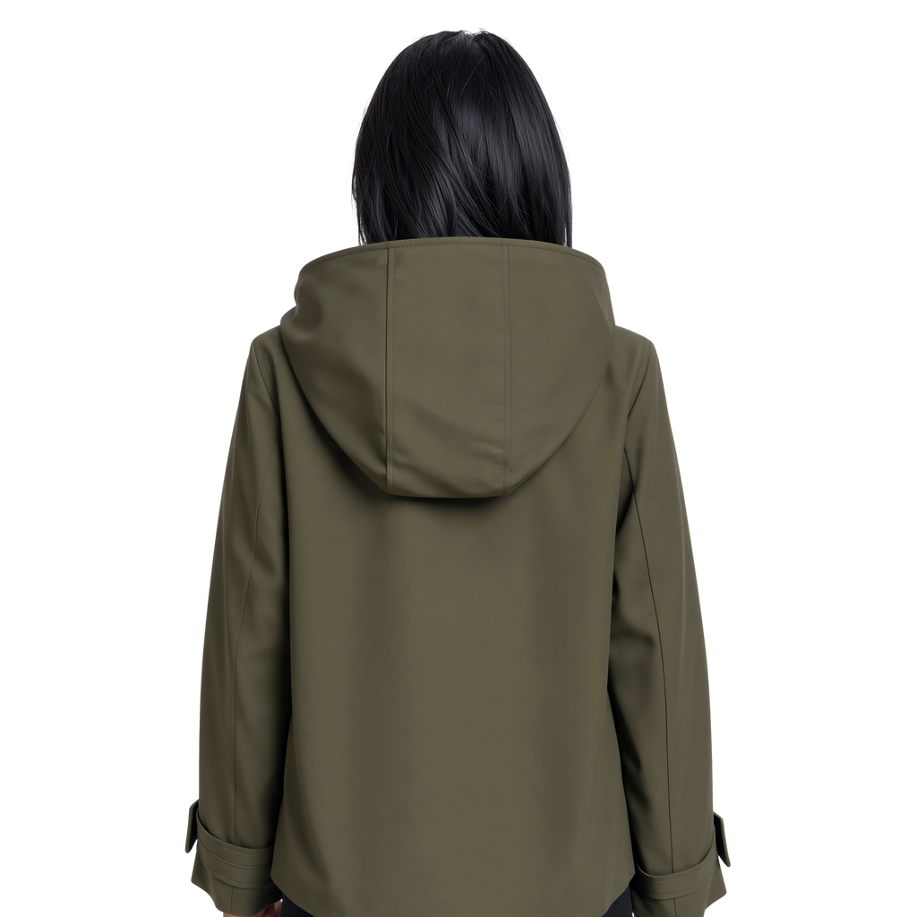 Turn-Down Collar Jacket with Detachable Hood