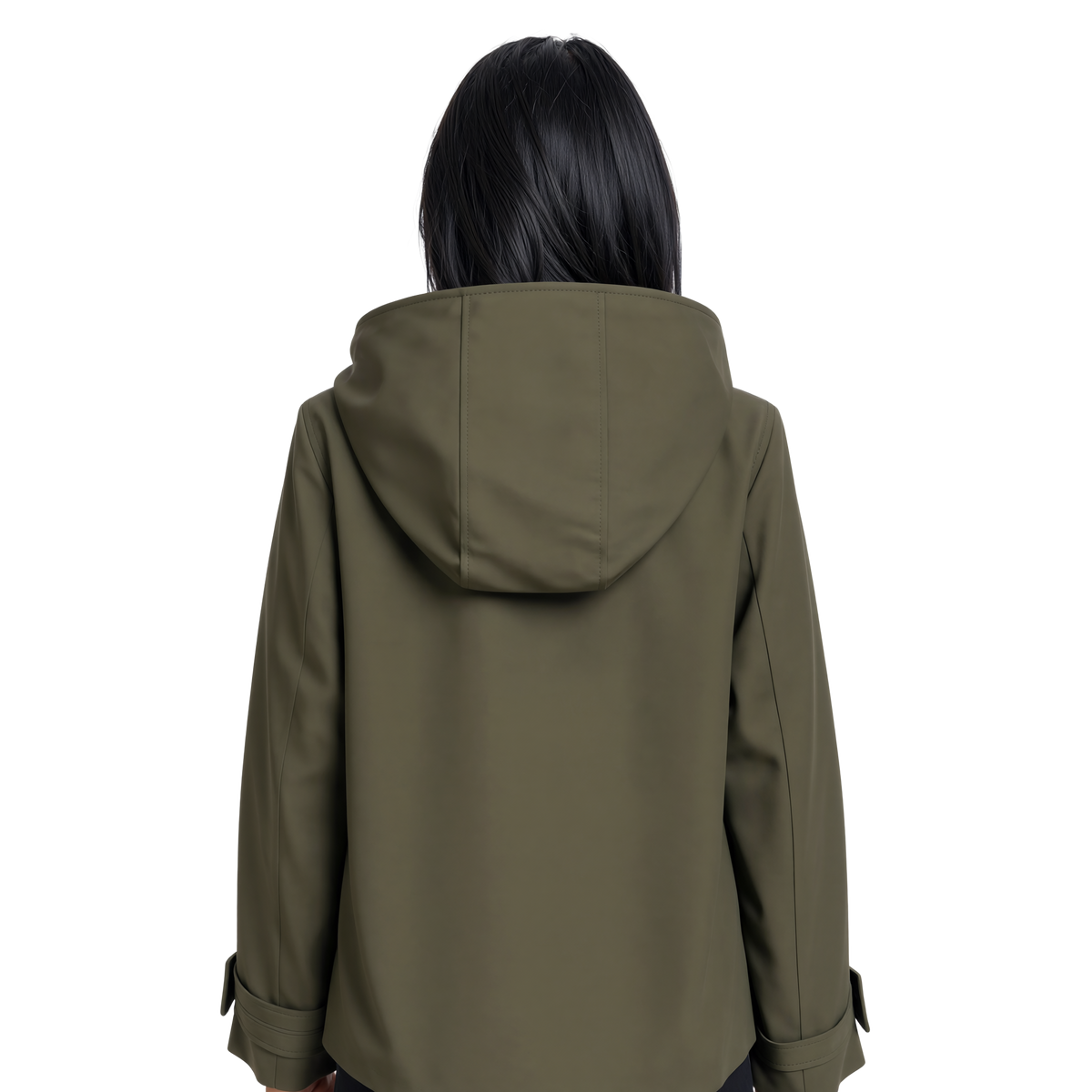 Turn-Down Collar Jacket with Detachable Hood