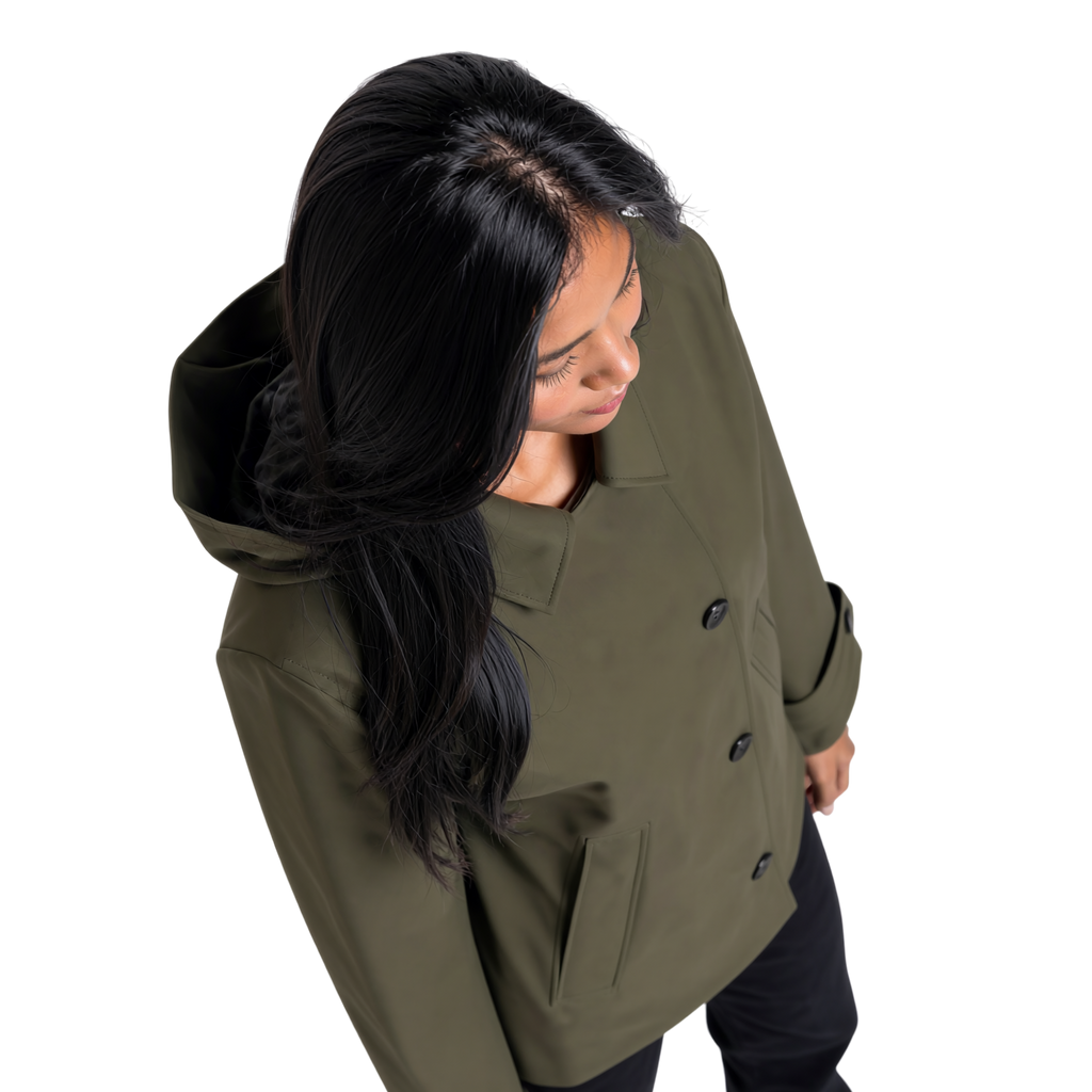 Turn-Down Collar Jacket with Detachable Hood
