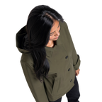 Turn-Down Collar Jacket with Detachable Hood