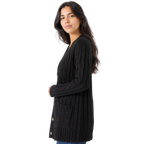 Women’s Cable-Knit Button-Front Long Cardigan Sweater