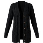 Women’s Cable-Knit Button-Front Long Cardigan Sweater