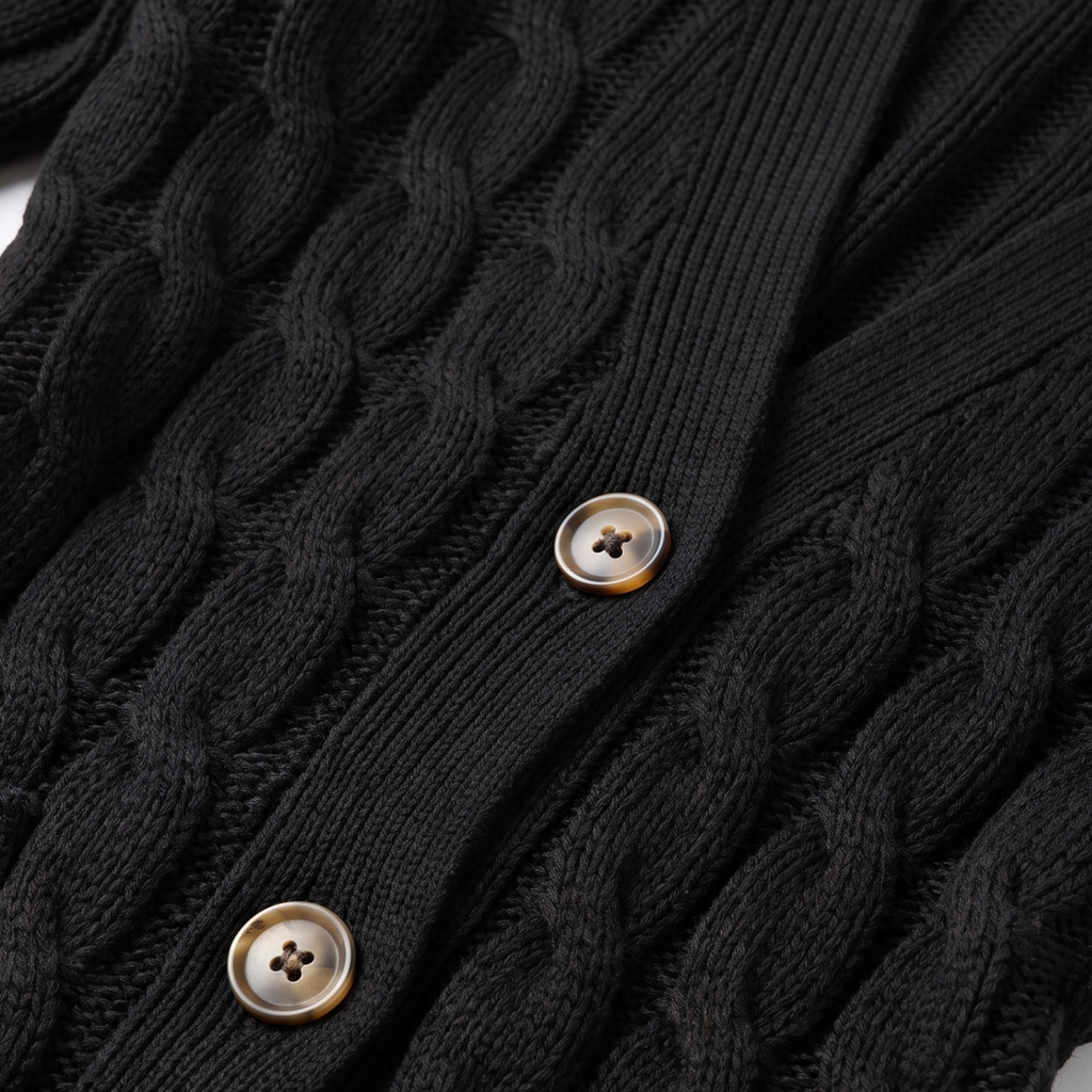 Women’s Cable-Knit Button-Front Long Cardigan Sweater