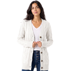 Women’s Cable-Knit Button-Front Long Cardigan Sweater