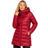 Women's Long Hooded Nylon Down Coat with Zipper Pockets