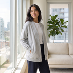 Women’s Oversized Open-Front Sweatshirt Cardigan