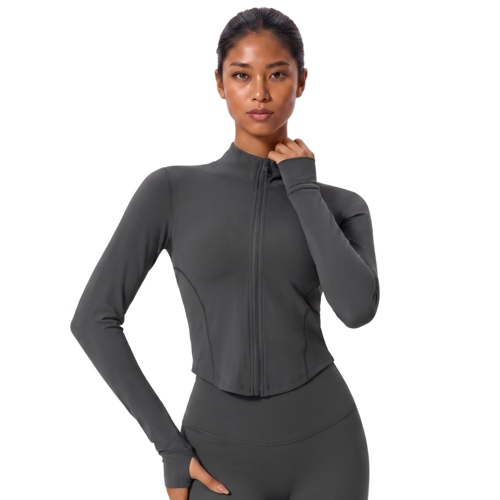 Women’s Sculpted Zip-Front Running Jacket & Active Top