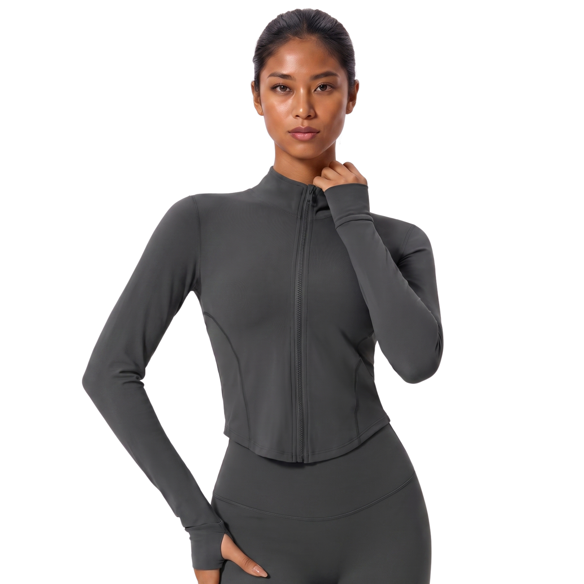 Women’s Sculpted Zip-Front Running Jacket & Active Top